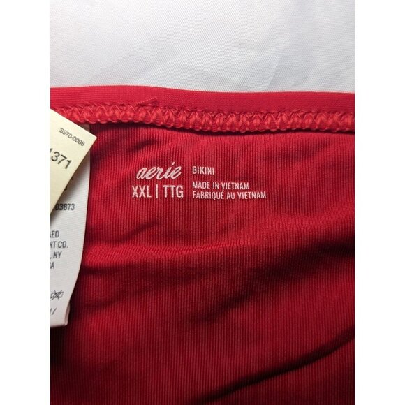 aerie bikini bottom Women's Size XXL Red Swimwear Bottoms NWT 1130 - Picture 3 of 11